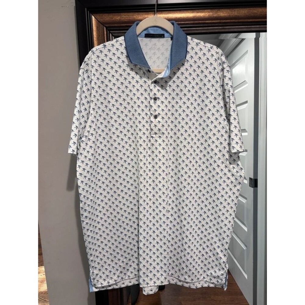 Greyson Men’s XL Equestrian Weather Vane Print Performance Golf Polo Shirt